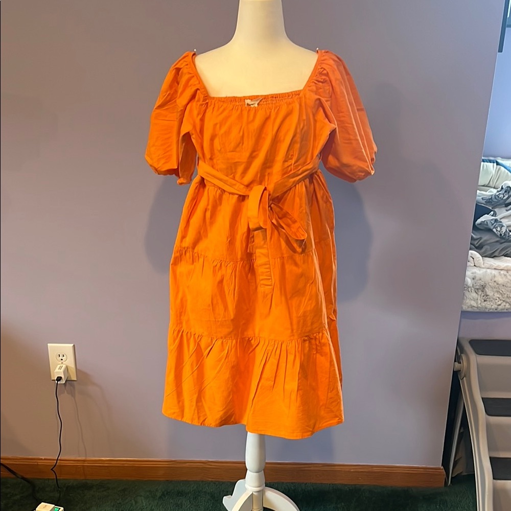 Orange Ruffled Tiered Sundress Size Small NWT